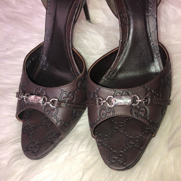 👠 GUCCI Guccissima Soft Chocolate Heels 41 11 - Picture 6 of 8